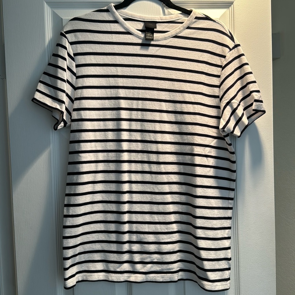 H&M knit cotton stripe shirt, NEW